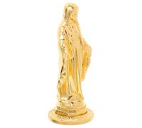 SOESFOUFU Estatua Mini Virgen María Dorada, Escultura Católica Religiosa para Decoración Navideña Hogar, Adorno Mariano de Mesa Baño Dorado, Figura Devocional Católica
