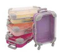 SOESFOUFU Estuche Organizador de pestañas postizas de 4 Piezas: Mini Maleta de Viaje para Maquillaje con asa, Estuche vacío con Ruedas para Regalos de Fiesta para cosméticos portátiles y Accesorios