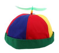 SOESFOUFU Gorro de lana colorido con hélice, parte superior de libélula de plástico extraíble, gorro de algodón con hélice, accesorio de disfraz para niños (verde).