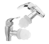 SOESFOUFU Grifos de Repuesto para Dispensador de Bebidas de Plástico, Válvula 16-22mm, 2 Unidades Plateadas, Aptos para Jarra de Agua y Cubos de Té, Uso Doméstico y Restauración