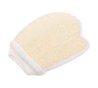 SOESFOUFU Guante Exfoliante Corporal de Luffa Doble Cara, Color Beige, Toallita Natural para Limpieza Profunda, Depurador de Espalda y Masaje Corporal, Accesorios de Baño Esenciales