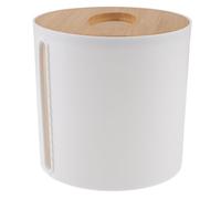 SOESFOUFU Guarda Rollos Ligero Redondo de Plástico Papel Higienico Tapa de Bambú Diseño Simple para Cocina y Hotel
