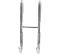 SOESFOUFU Inoxidable Gancho Doble de Cristal Acero, para Puerta, Ducha | Instalación sin Taladro, un Lado Dos Colgadores, Plata, para Organizar Baño y Toallas