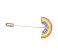SOESFOUFU Insignia Lgbt Gay Arcoíris Metálica Con Aguja Larga, Broche Pin De Pecho Colorido Para Ropa y Accesorios, Símbolo Orgullo, Diseño Puente Arcoíris, Unisex Para Eventos y Uso Casual