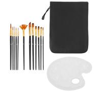 SOESFOUFU Juego de Pinceles de Material Sintético 12 Piezas para Pintura Artística Fácil de Usar y Portátil Bolsa de Tela Negra para Dibujo y Pintura