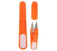 SOESFOUFU Juego de Tijeras para Cortar Hilo de Pesca de Plástico Naranja Portátil, Cortadores Pequeños de Línea para Pesca y Punto de Cruz, 1 Set