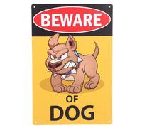 SOESFOUFU Letrero de Advertencia para Perros de Metal Vintage Resistente al Desgaste, Señal Decorativa para Jardín y Patio, Aviso Exterior para Precaución Perro, Adorno sin Marco