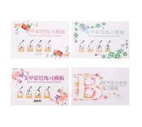 SOESFOUFU Libro de práctica de arte de uñas de 4 piezas - Plantilla para pintar uñas - Libro de papel para aprender a diseñar manicuras, practicar el dibujo y mejorar las habilidades de los
