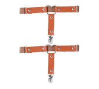 SOESFOUFU Ligas de Cuero Punk Forma de Corazón, Color Café Claro, Hechas a Mano, 2 Piezas, Ligueros Elásticos Ajustables para Cosplay, Street Dance y Estilo Hip Hop