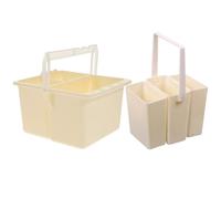 SOESFOUFU Limpiador de Pinceles Compacto 2 Piezas, Cubo de Agua Multifuncional Amarillo, Soporte para Pinceles de Artista, Recipiente para Pintura Escolar, Uso en Pintura y Mezcla de