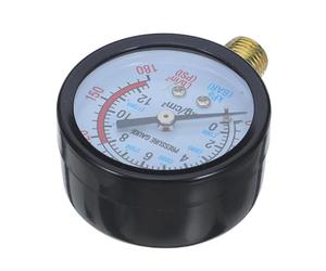 SOESFOUFU Manómetro para compresor de aire de 1/4" NPT, tipo esfera vertical, medidor de presión de aire industrial, 0-180 psi, pieza de repuesto para equipos neumáticos.