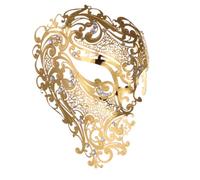 SOESFOUFU Máscara de Mascarada Veneciana de Metal Dorado Diseño Hueco Elegante y Resistente para Halloween y Fiestas de Disfraces