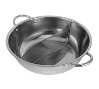 SOESFOUFU Olla Caliente Superficie Pulida con Divisor de Acero Inoxidable y Fácil de Sujetar para Hot Pot Adecuado para Cocinar Sopa al Estilo Chino en Casa