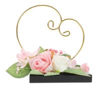 SOESFOUFU Organizador de Almacenamiento de Joyas en Forma de Corazón con Rosa Artificial, Diseño Resistente de Madera y Metal, Centro de Mesa Elegante para Decoración de Bodas y Eventos