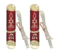 SOESFOUFU para Bendición y Decoración del Hogar para Puerta con Pergamino Kosher 2 Juegos de Mezuzá Diseño Elegante de Aleación de Zinc en Celebraciones