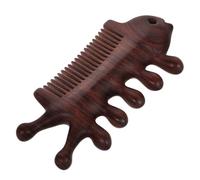 SOESFOUFU Peine Masajeador de Madera Natural de Sándalo Dientes Anchos y Doble Superficie Cóncava y Convexa, Grueso y Ergonómico para Masaje de Cuero Cabelludo, Cara, Cuello y Hombros