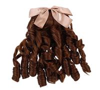 SOESFOUFU Peluca Extensión de Caballo Retro Marrón para Mujer Diseño de Peine Insertado, Fibra de Seda Resistente al Calor, Adecuado para Bodas y Sesiones de Fotos