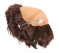SOESFOUFU Peluca Monje Calva con Gafas para Fiesta y Cosplay Prop Realista para Halloween y Disfraces de Adultos Cómoda y Fácil de Usar