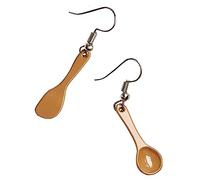 SOESFOUFU Pendientes Colgantes Forma De Cuchara y Espátula Hechos a Mano, Gancho De Alambre Para Oreja, Color Café, Diseño Divertido Para Mujer, Uso Diario y Fiestas, Tamaño Mini