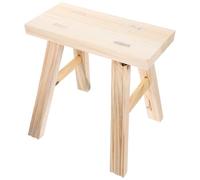 SOESFOUFU Pequeño Taburete de Madera Beige 24x15x22cm Estilo Retro