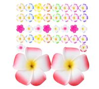 SOESFOUFU Pinzas Cabello Plumeria Hawaiana 36 Piezas, Flores Artificiales 6 Cm, 12 Colores, Clips Ligeros para Mujer y Niña, Accesorios de Peinado para Playa y Fiesta Tropical