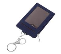 SOESFOUFU Portatarjetas de Identificación con Llavero para Tarjeta de Transporte, Protección Todo Clima en PU y Metal, Diseño Moderno para Oficina y Estudiantes