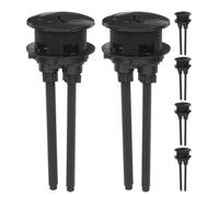 SOESFOUFU Pulsador Cisterna Roca Negro de Doble Descarga para Inodoro, 6 Piezas, Material Abs, Diseño Redondo Elegante para Baño Hogar