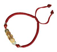 SOESFOUFU Pulsera de Cuerda Roja Ajustable Dije de Moneda Feng Shui, Pulsera Trenzada de Amistad para Mujer, Accesorios de Joyería Minimalista, Obsequio Personalizado y Amuleto de Suerte