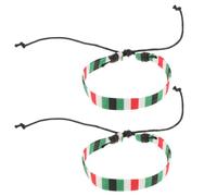 SOESFOUFU Pulsera Palestina Artesanal de Algodón Trenzado Ajustable, 2 Piezas Unisex, Joyas Palestinas Tradicionales, Pulseras de Hilo Elástico para Mujer y Hombre, Accesorio Cultural