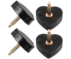 SOESFOUFU Puntas de Tacón Alto en Forma de Corazón para Reparación de Zapatos Mujer, 2 Pares (negro Grueso y Negro Fino), Tapas Duraderas para Reemplazo, Consejos Prácticos para Tacones