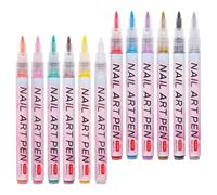 SOESFOUFU Rotuladores para Uñas Pigmento Acrílico 12 Piezas, Diseño Ligero y Portátil para Decoración DIY de Uñas Varios Colores y Detalles Precisos