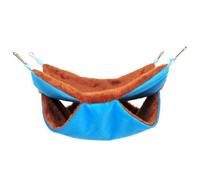 SOESFOUFU Saco de Dormir Peluche Doble Capa para Hámster y Petauro Azul | Hamaca para Mascotas Pequeñas, Felpa Cálida, Casa y Escaleras, Jaula para Ratas
