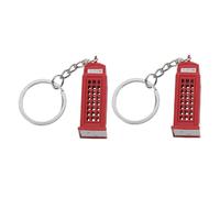 SOESFOUFU Set de 2 Llaveros de Cabina Telefónica Británica en Aleación Metálica, Diseño Vintage para Uso como Colgante de Bolso o Decoración de Llaves