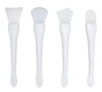 SOESFOUFU Set de 4 Pinceles Aplicadores de Silicona para Mascarilla Facial, Suaves y Ergonómicos Mango Cómodo para Uso en Rostro y Ojos