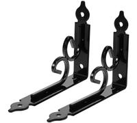 SOESFOUFU Soportes de Estante de Metal Negro 2 Unidades 150mm X 115mm X 3mm Soporte de Estante Montado Pared Ángulo Recto 90° Alta Resistencia Flotantes en Cocina y Armarios