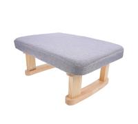 SOESFOUFU Taburete Pequeño de Madera Base Resistente y Reposapiés Acolchado de Algodón y Lino para Meditación y Sala de Estar Diseño Elegante y Cómodo