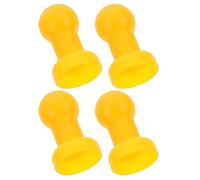 SOESFOUFU Tapas de Tubos de Trampolín, 4 Unidades de Plástico Amarillo, Piezas de Repuesto para Cama Elástica y Red de Trampolín, Resistente al Desgaste