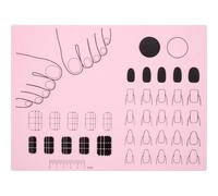 SOESFOUFU Tapete de Silicona Rosa para Manicura de 28x21cm, Almohadilla Práctica Flexible para Esmalte de Uñas y Guía de Pegatinas, Accesorio Adecuado para Decoración y Estampado