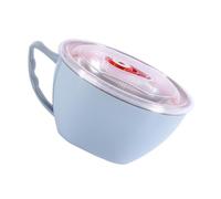 SOESFOUFU Tazón de Acero Inoxidable con Tapa y Asa Recipiente Aislante Material Acero Inoxidable y Pp, Diseño Redondo Color Aleatorio para Sopa y Huevo, Adecuado para