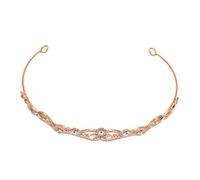 SOESFOUFU Tiara de Boda Barroca Brillante de Novia en Color Oro Rosa, Tocado Creativo para Vestido de Novia, Accesorio Elegante para Banquetes y Eventos Obsequios
