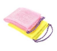 SOESFOUFU Toallas Exfoliantes para Baño 2 Piezas Cuerda para Tirar, Paño Corporal de Algodón Fácil de Almacenar y Eliminar Aceites, Adecuado para Fregar la Espalda