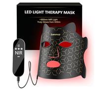 Soeumoir Vnvfd - Máscara de terapia de luz roja LED para cara, infrarrojo cercano de 850 nm, diseño inalámbrico, recargable por USB C para el hogar y el trabajo