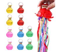 SoeUyd 10 Piezas Serpentinas de Lanzamiento de Serpentinas de Mano para Fiestas, Confeti, Serpentinas, Cañones, Cintas para Cumpleaños, Bodas, Navidad, Carnaval, Graduación