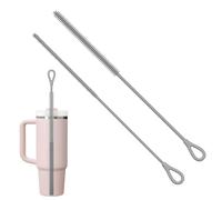 SoeUyd 2 Piezas Cepillo Limpia Pajitas Silicona, Cepillo Pajitas Reutilizable para Pajitas Vidrio, Pajitas Metal, Pajitas Smoothie y Vasos Pajita, Mango Antideslizante Suave y Doblable, 6mm+9mm (B)