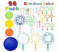 SoeUyd 28 Piezas Varita de Burbuja Kit, Kit de Burbujas Creativo, Pompas de Jabon, Adecuado para Juegos de Burbujas de Interior y Exterior, Apto para Actividades al Aire Libre
