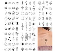 SoeUyd 5 Piezas Tatuajes Temporales, Tatuajes Lavables, Tatuajes Semipermanentes, Tatuajes Resistentes Agua y Tatuajes en Los Dedos que Duran Hasta dos Semanas y Pueden Combinarse Según Preferencias