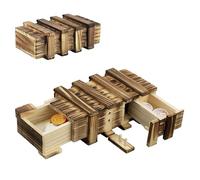 SoeUyd Caja Rompecabezas, Cajas de Rompecabezas con Compartimento Secreto, Caja Magica, Caja Rompecabezas Mágica con 2 Compartimentos, Caja Regalo Mágica Caja Rompecabezas para Joyas Monedas