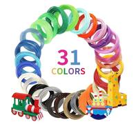 SoeUyd Filamento 3D, Filamento Boligrafo 3D, Filamentos Lapiz 3D, Filamentos 3D Pla, Universal 3D Pen Filament 1,75 MM, 5M Por Rollo, 31 Colores en Total, 155M en Total