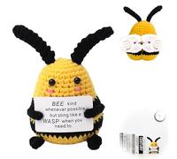 SoeUyd Muñecas de Punto, Muñecos Positivos, Regalo Positividad, Positiva Abejas, Pequeños Lucky Charms, Adornos para Fiestas, Juguetes Decorativos en Forma de Cactus para Fomentar la Amistad