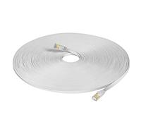 SOEYBAE Cable Ethernet Cat7 de 3M, Plano LAN Patch Cable, 10Gbps, para Switch, Rúter, Conector RJ45 para Router, Módem, TV (Blanco)